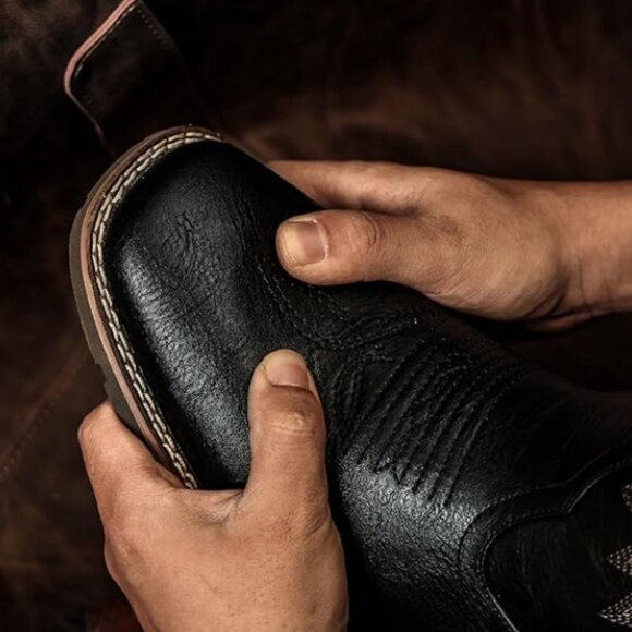 Men’s Western Cowboy Boots – Classic Embroidered Square Toe